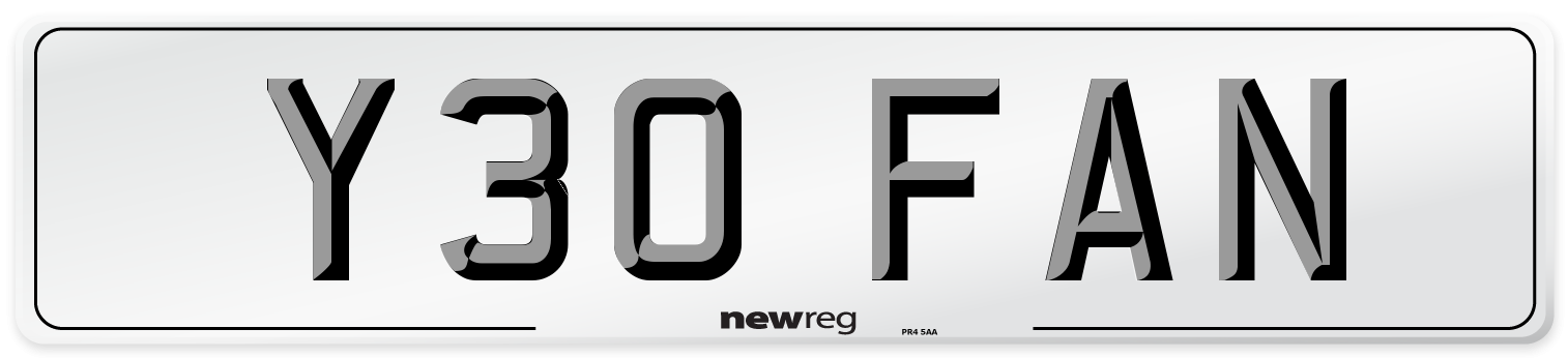 Y30 FAN Number Plate from New Reg